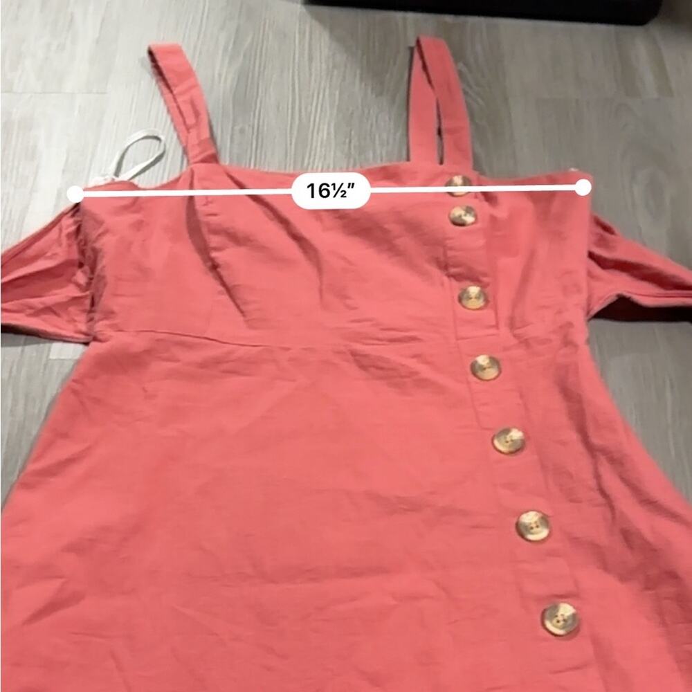 Lulus Louetta Button-Down‎ Tie Back Sleeveless Mini Dress in Rust Red Size M - Picture 10 of 11